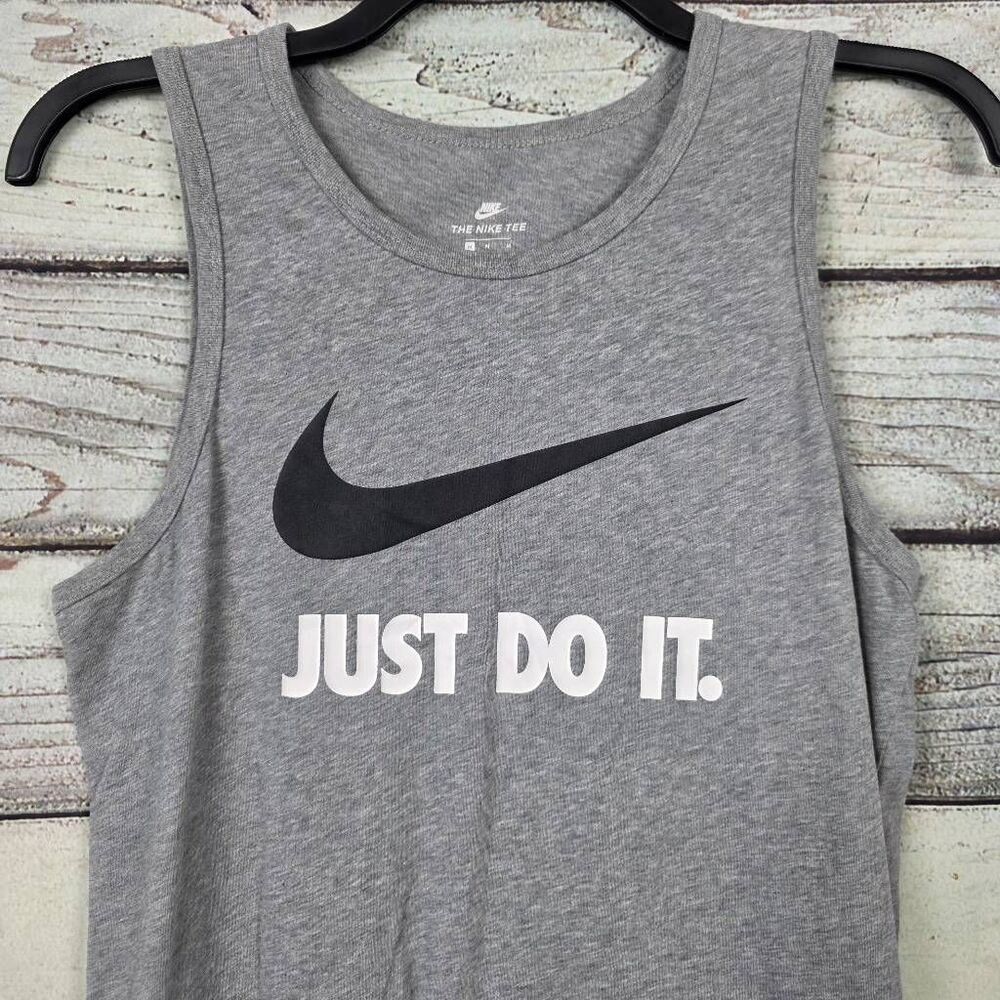 Nike Just Do It Sleeveless Tank Top Medium Gray - Picture 2 of 6